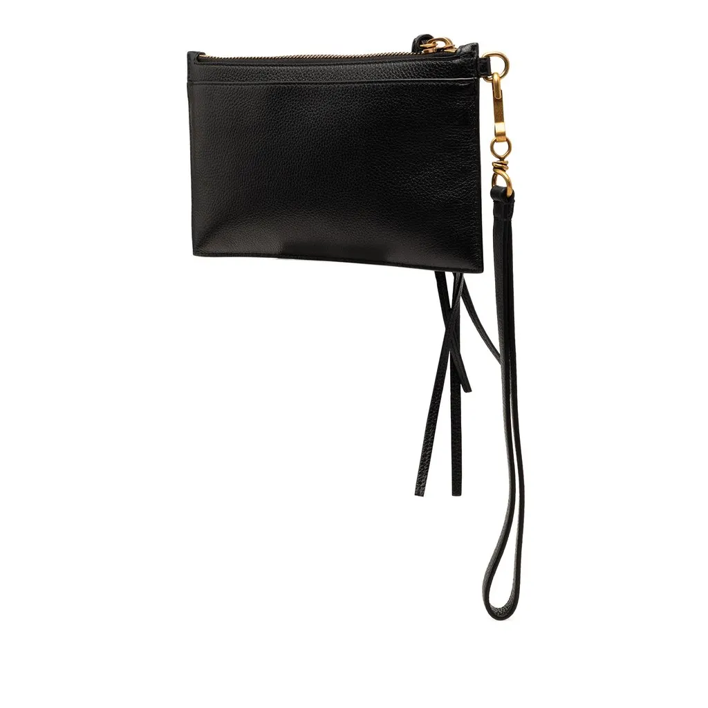 Balenciaga Grained Calfskin Neo Classic Pouch XS Black Leather Very good - Back View