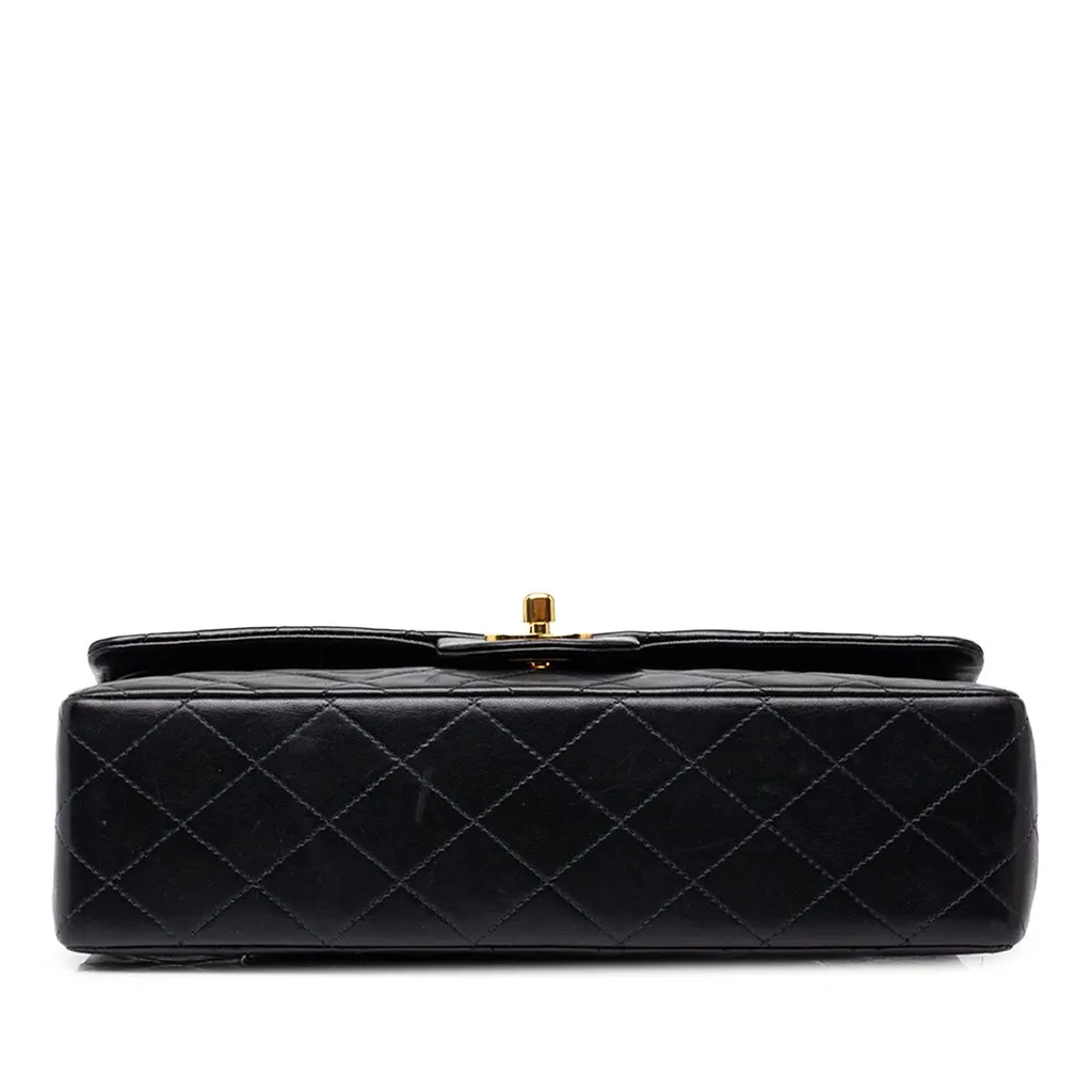Chanel Medium Classic Lambskin Double Flap Black Leather Good - Inside View