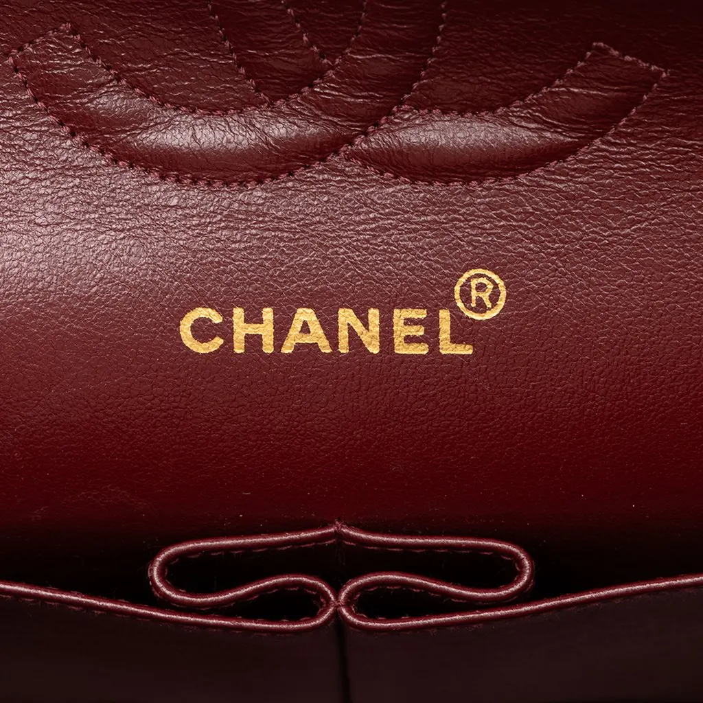 Chanel Medium Classic Lambskin Double Flap Black Leather Good - Box View