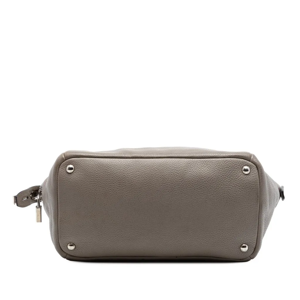 Prada Vitello Daino Double Handle Bag Brown Leather Very good - Inside View