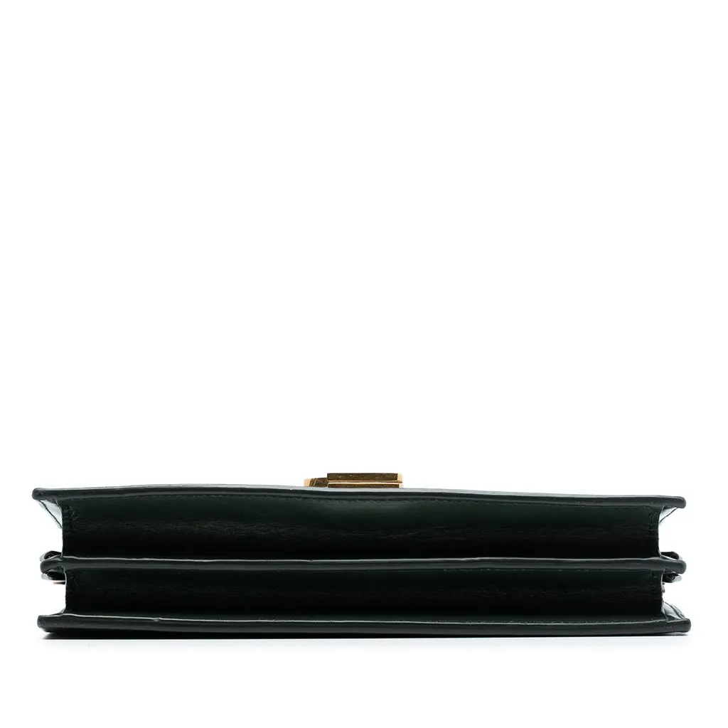 Saint Laurent Smooth Calfskin Monogram Cassandra Clasp Bag Green Leather Very good - Inside View