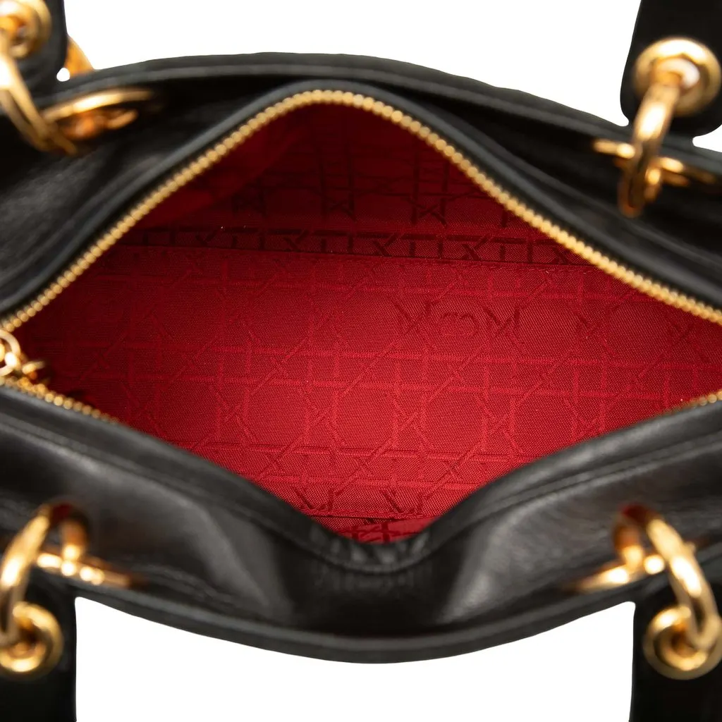 Dior Medium Suede Cannage Lady Dior Black Leather Very good - Model View