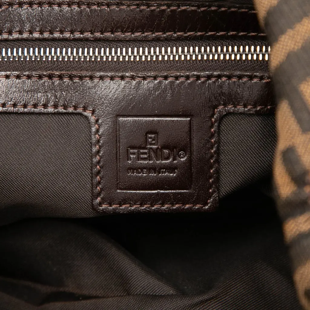 Fendi Zucca Canvas Double Flap Shoulder Bag Brown Very good - Box View