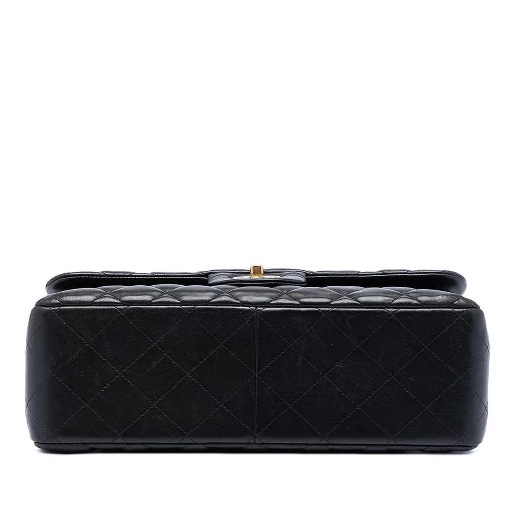 Chanel Jumbo Classic Lambskin Double Flap Black Leather Very good - Inside View