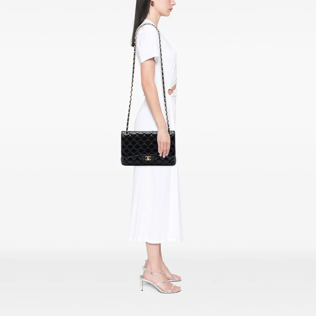 Chanel Jumbo Classic Lambskin Double Flap Black Leather Very good - Box View