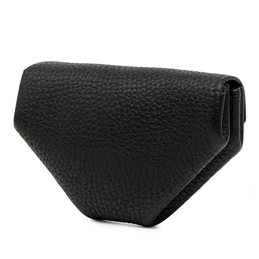 Hermès Chevre Le Vin Quatre Coin Purse Black Leather Very good - Back View