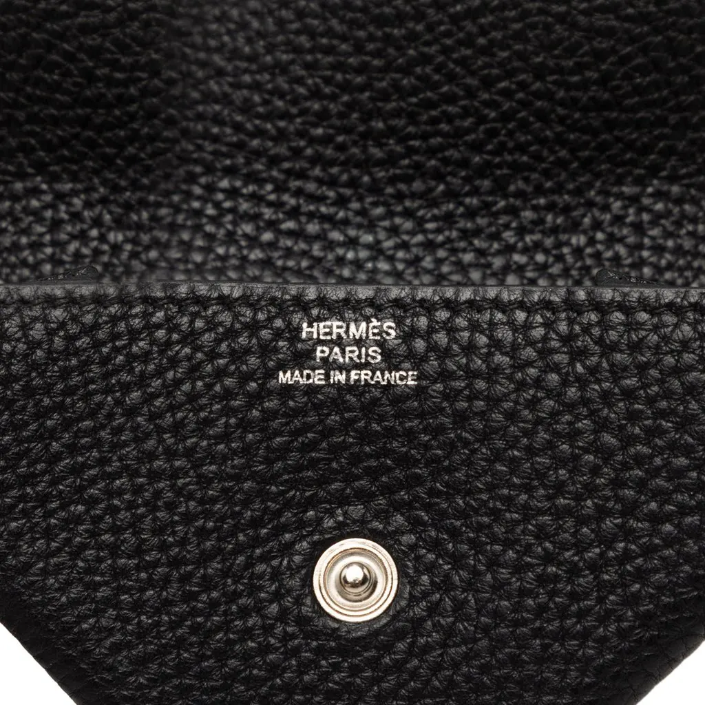 Hermès Chevre Le Vin Quatre Coin Purse Black Leather Very good - Box View