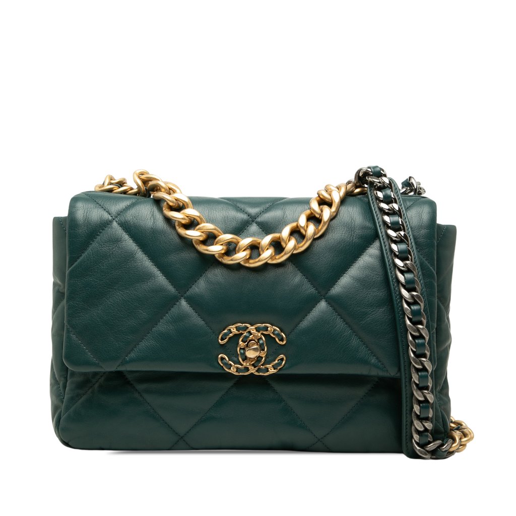 Chanel Large Lambskin 19 Flap Green | Libas Collective