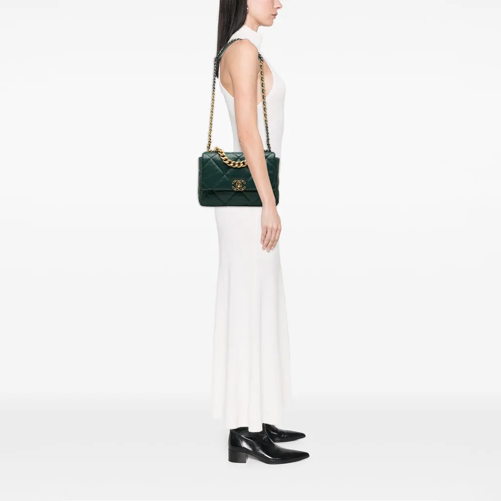 Chanel Large Lambskin 19 Flap Green | Libas Collective
