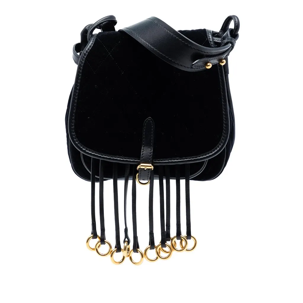 Prada Impuntu Velluto Corsaire Crossbody Black Very good - Front View