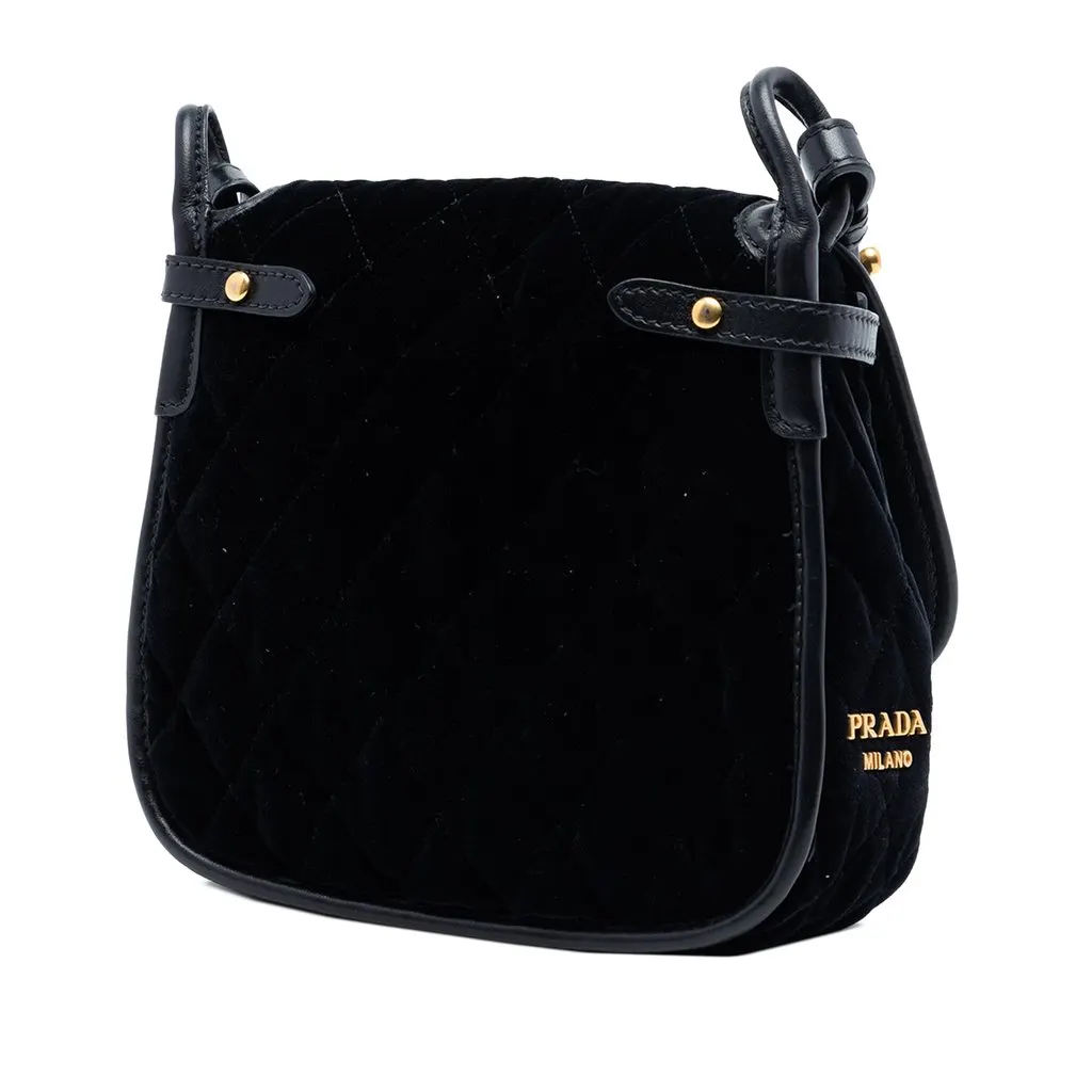 Prada Impuntu Velluto Corsaire Crossbody Black Very good - Back View