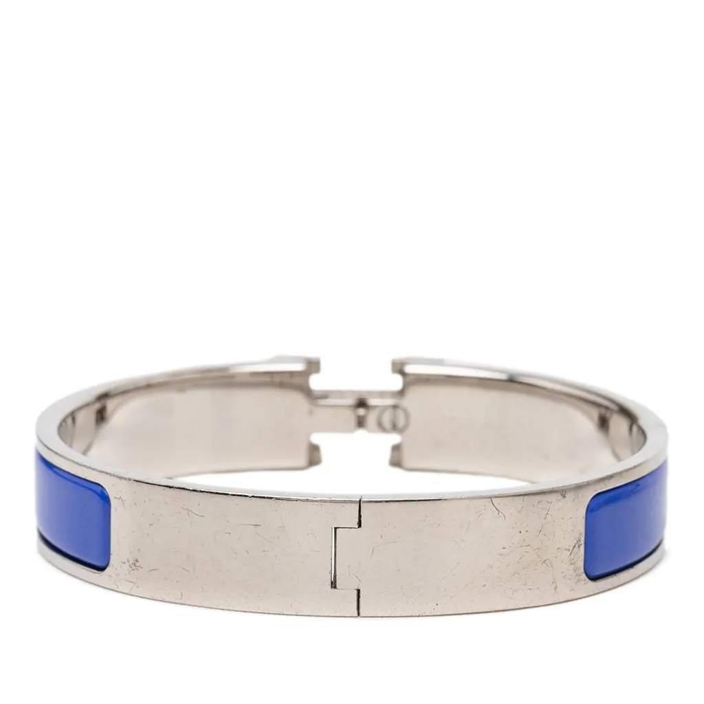 Hermès Narrow Enamel Clic H Bracelet GM Blue Very good - Inside View