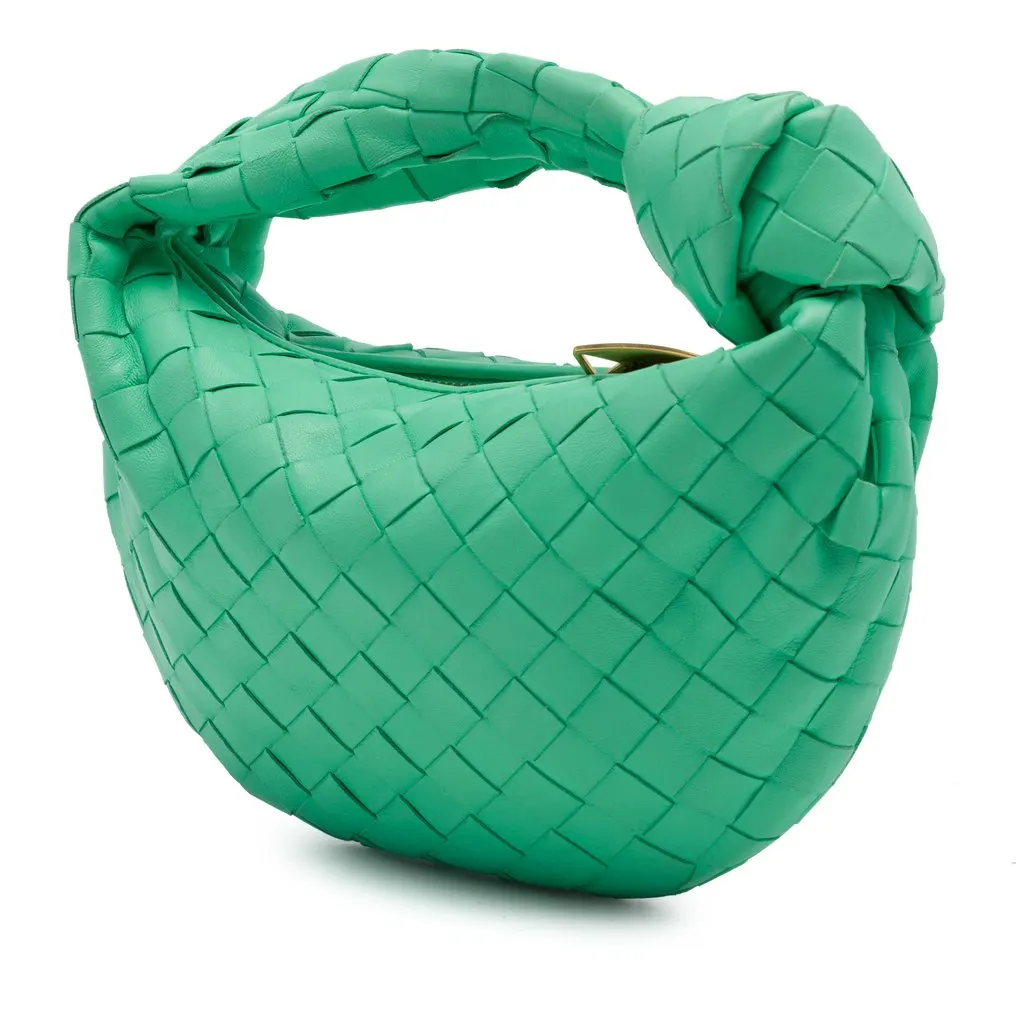 Bottega Veneta Mini Nappa Intrecciato Jodie Green Leather Very good - Back View