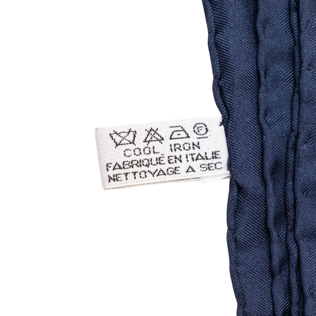 Chanel Golden Rope Tassel Grape Silk Scarf Blue Very good - Inside View
