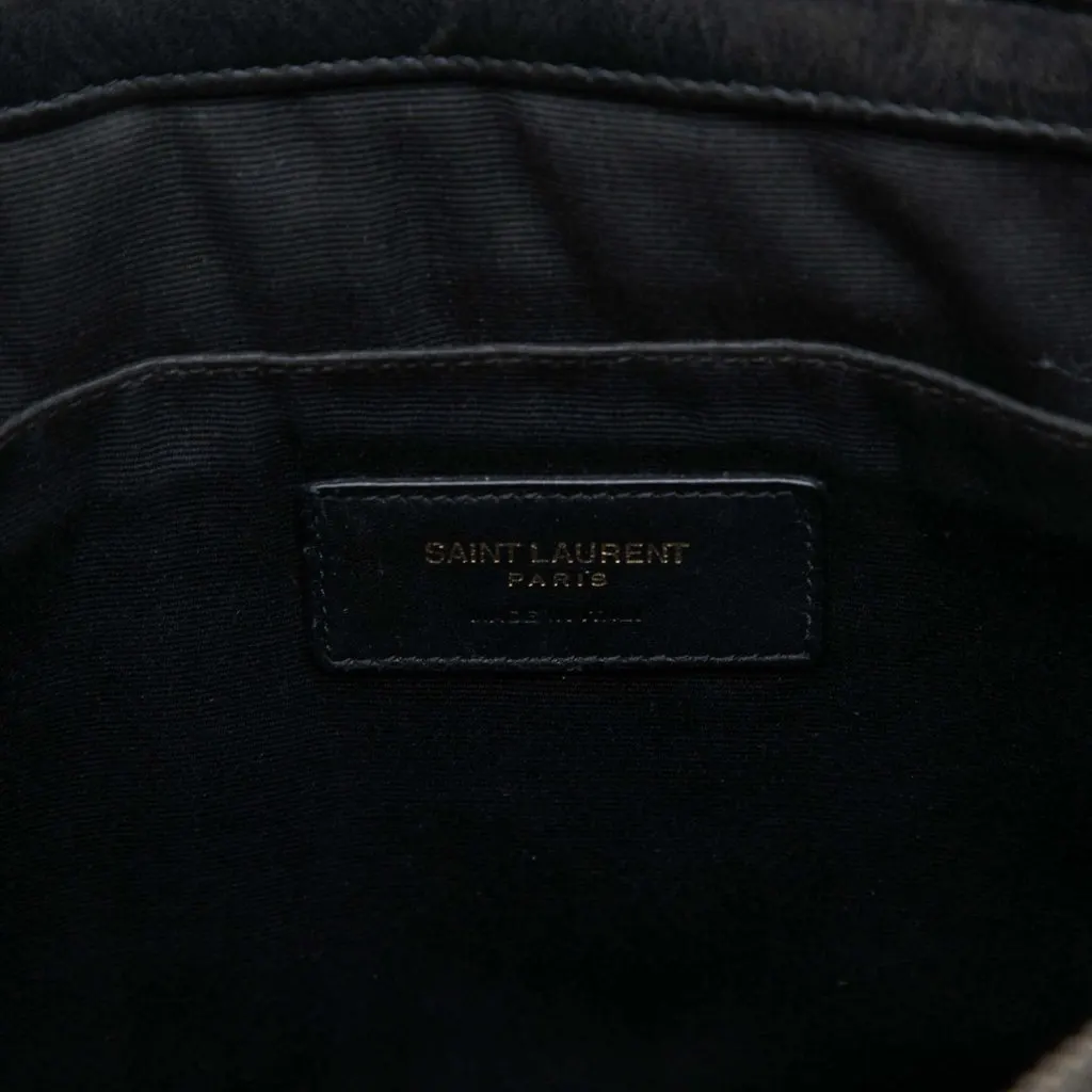 Saint Laurent Chevron Leather Monogram Document Holder Black Leather Very good - Box View