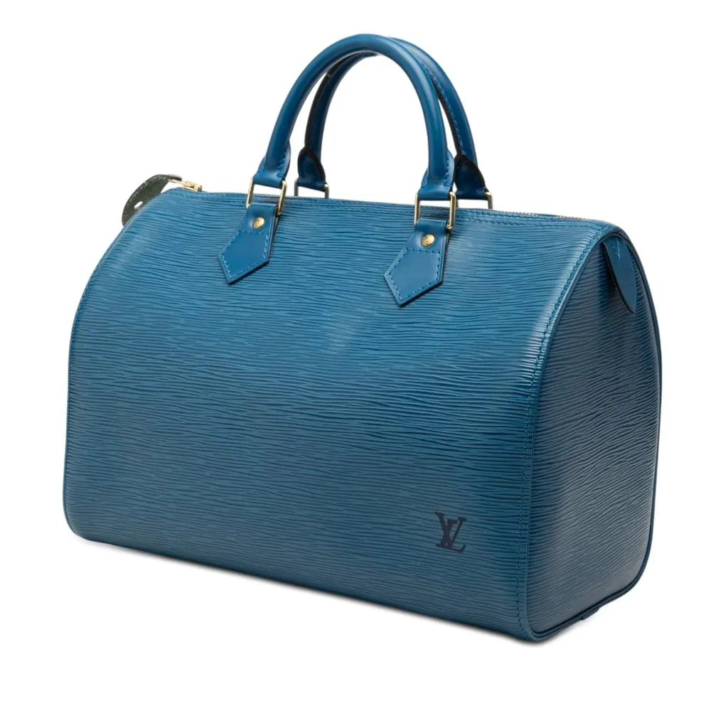 Louis Vuitton Epi Speedy 35 Blue Leather Very good - Back View