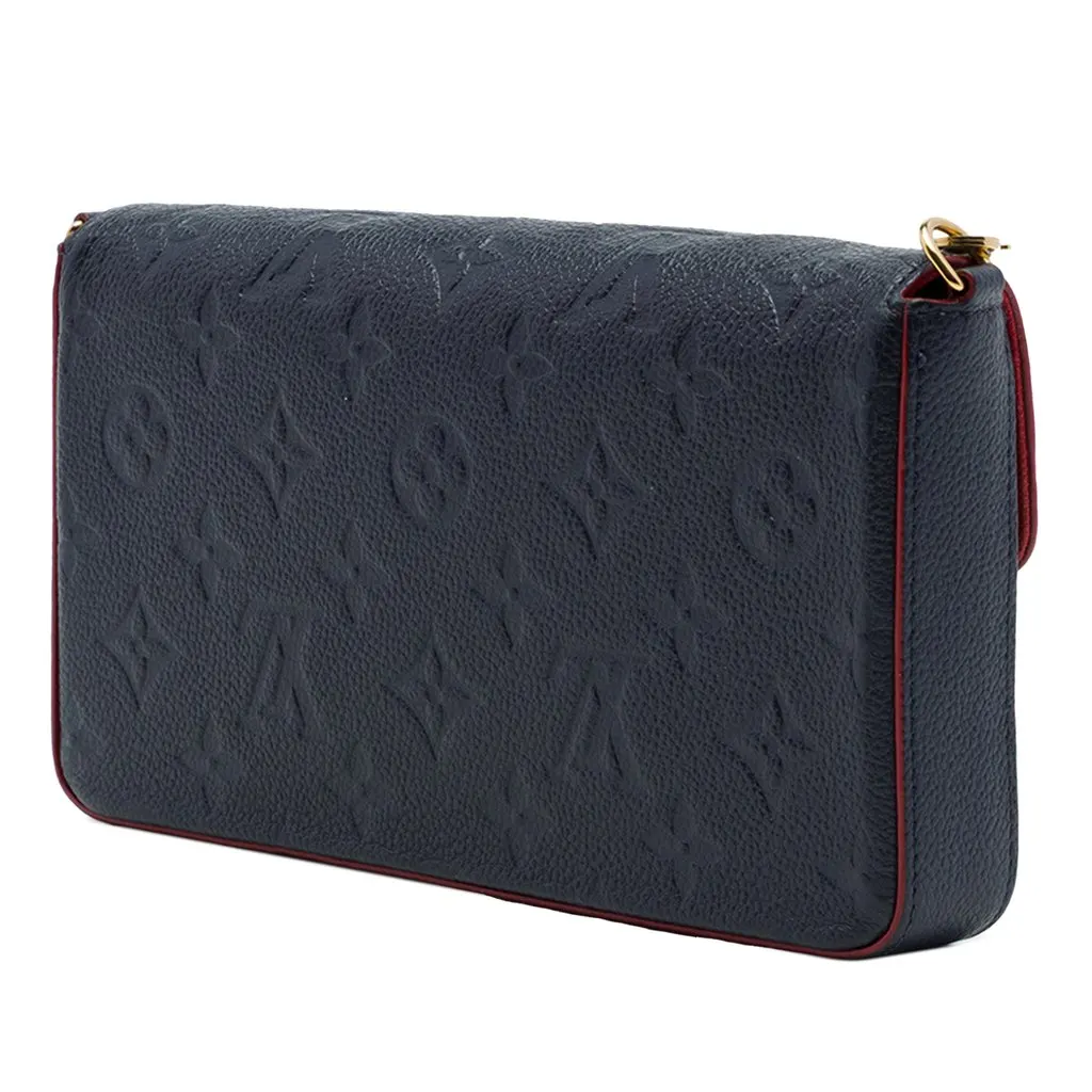Louis Vuitton Monogram Empreinte Pochette Felicie Blue Leather Very good - Back View