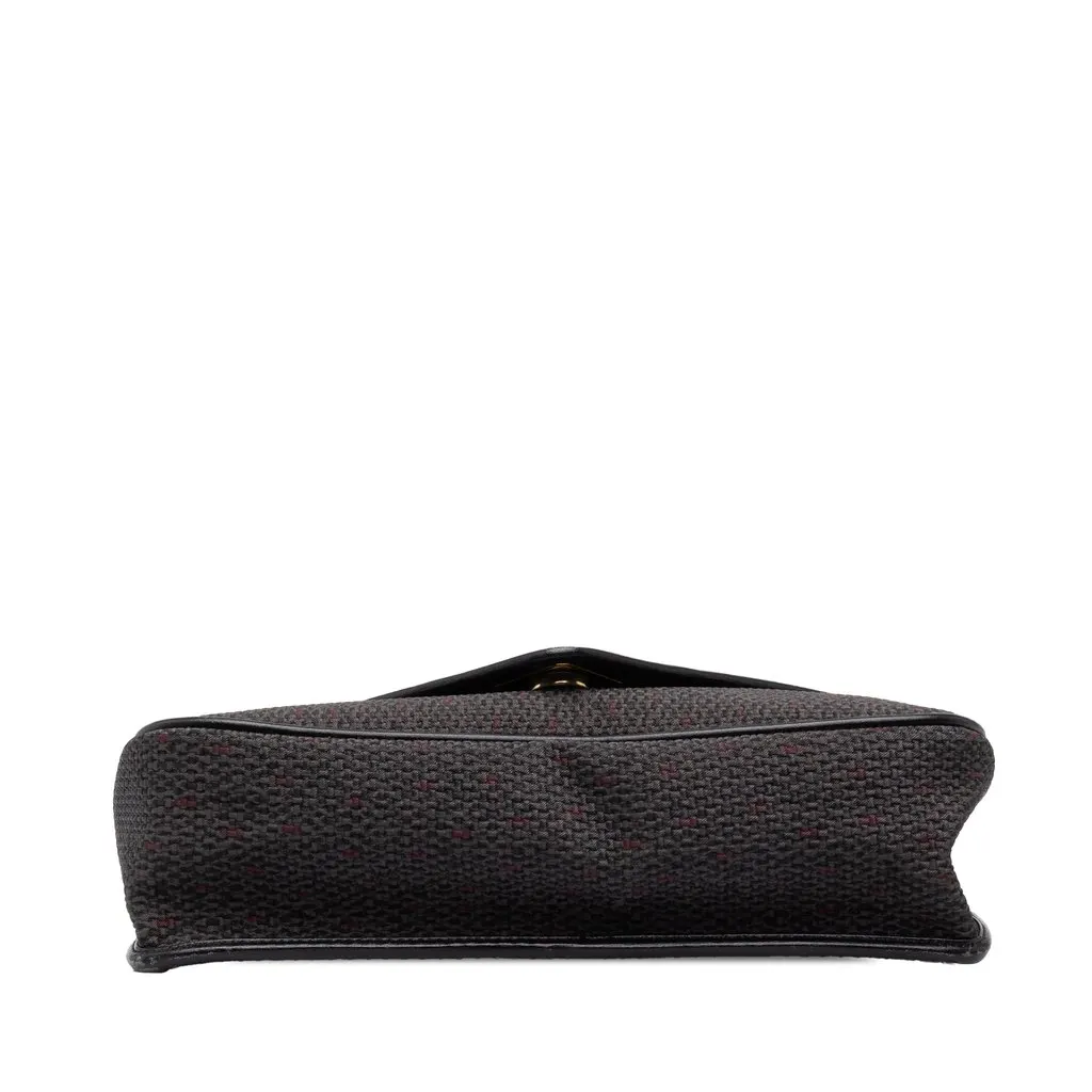 Saint Laurent Leather Trimmed Coated Canvas Crossbody Grey Canvas Very good - Inside View