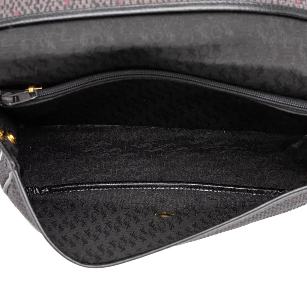 Saint Laurent Leather Trimmed Coated Canvas Crossbody Grey Canvas Very good - Model View