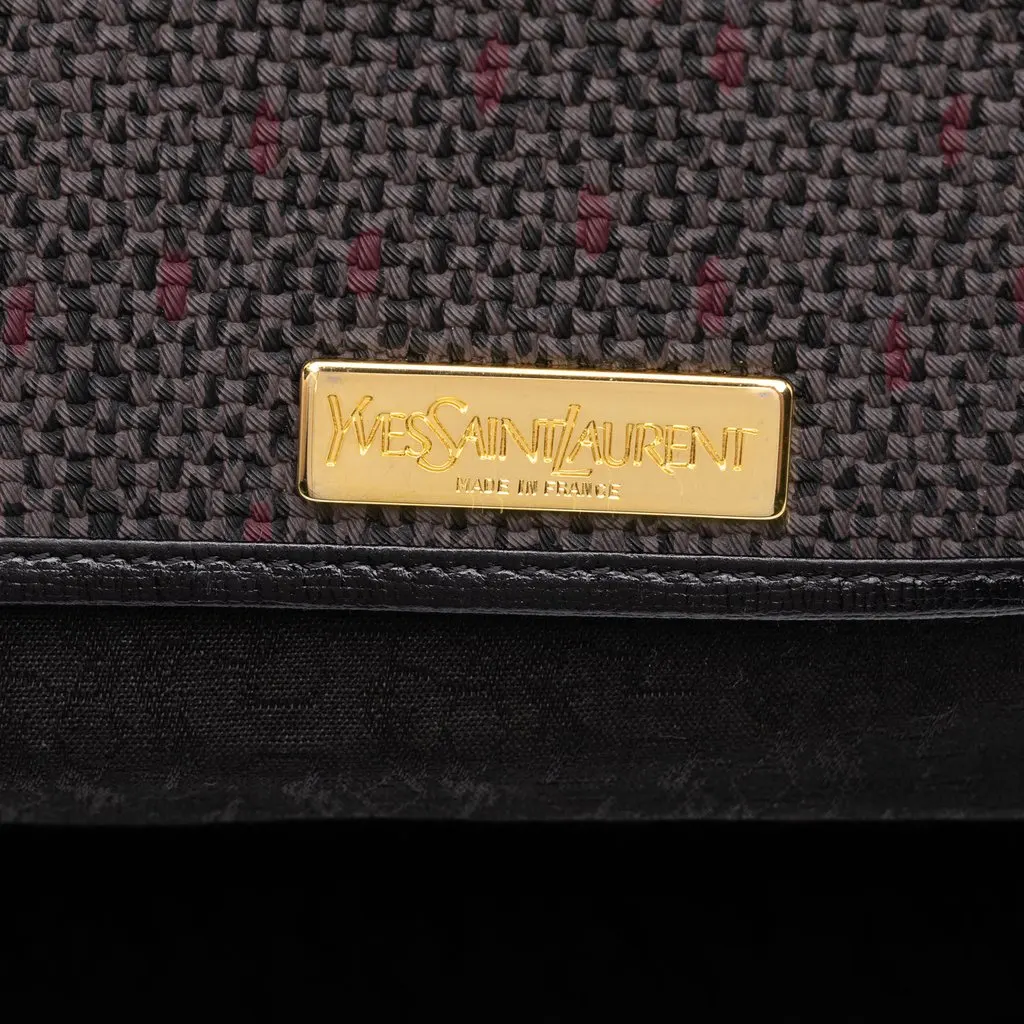 Saint Laurent Leather Trimmed Coated Canvas Crossbody Grey Canvas Very good - Box View