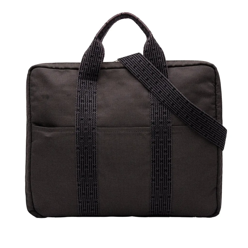 Hermès Canvas Herline Porte Documents Brown Canvas Very good - Front View