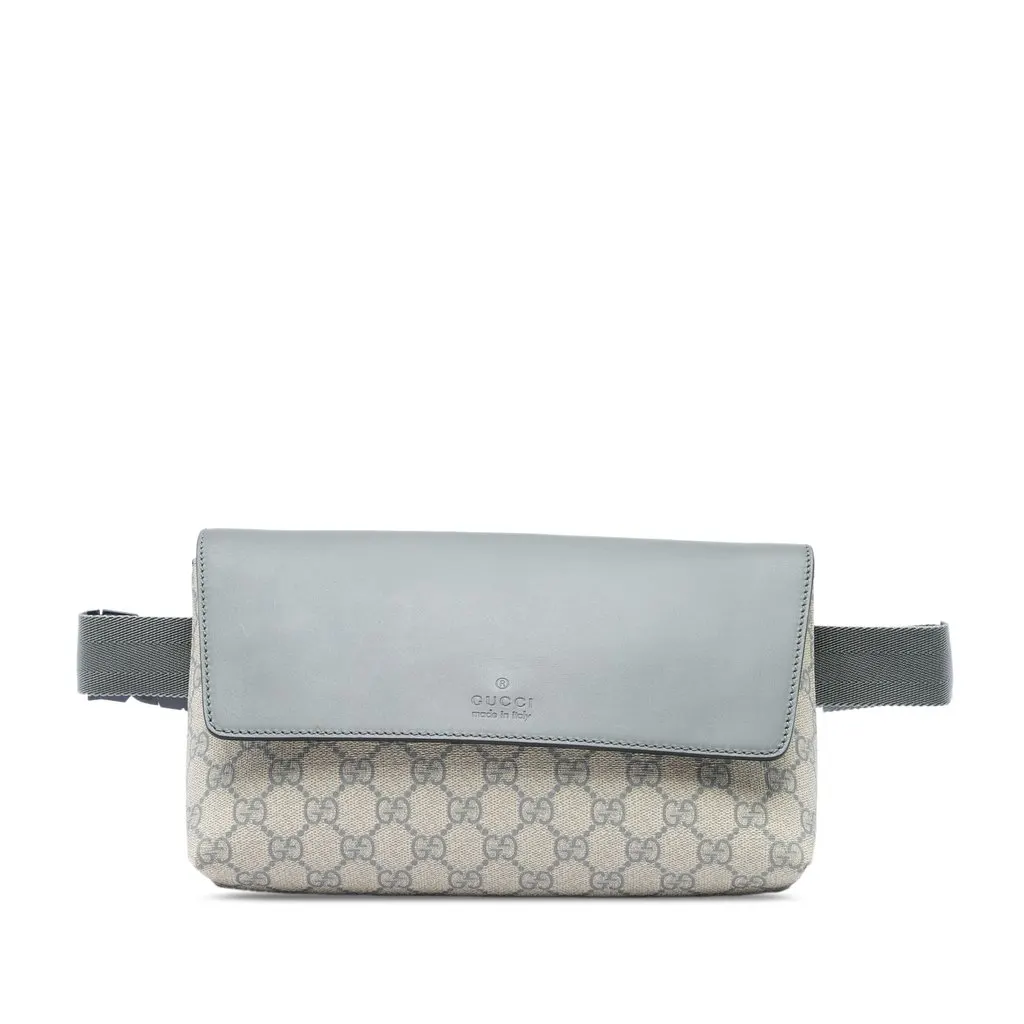 Gucci GG Supreme Flap Belt Bag Beige Canvas Very good - Front View
