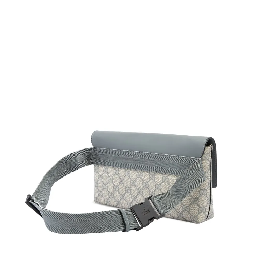 Gucci GG Supreme Flap Belt Bag Beige Canvas Very good - Back View