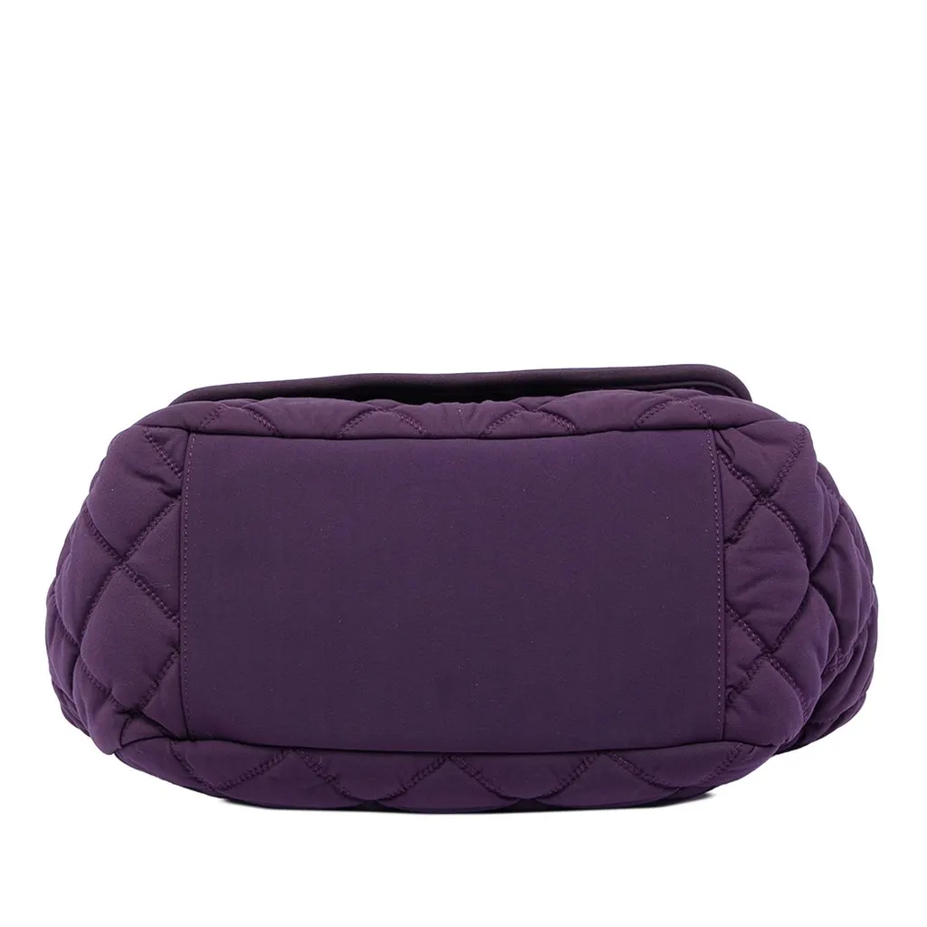 Chanel Nylon Bubble Quilt Accordion Chain Flap Purple Very good - Inside View