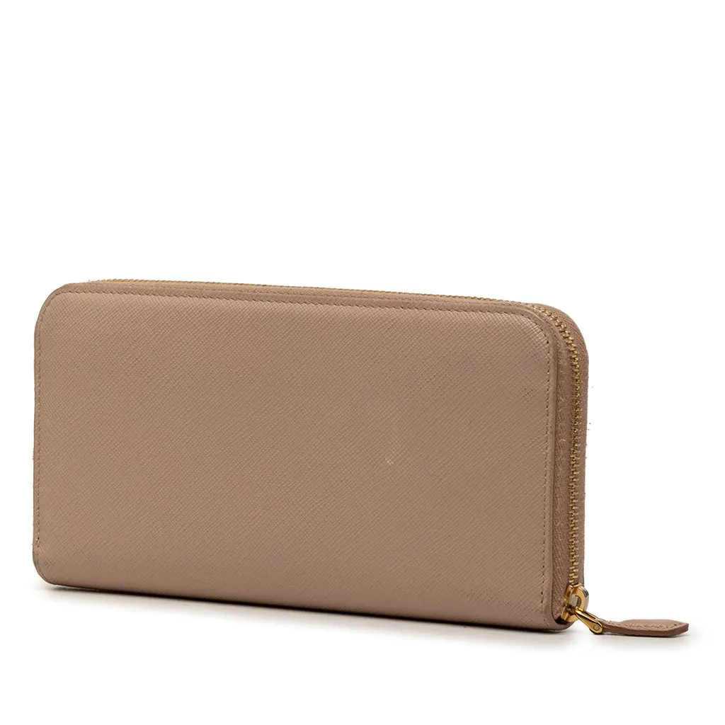 Prada Saffiano Fiocco Bow Long Wallet Brown Leather Very good - Back View