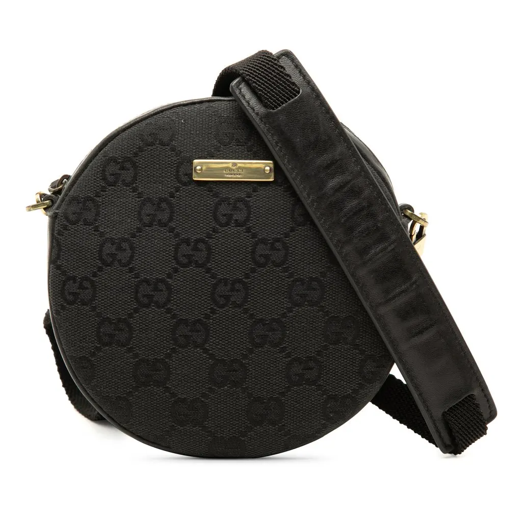 Gucci GG Canvas Round Crossbody Black Very good - Front View