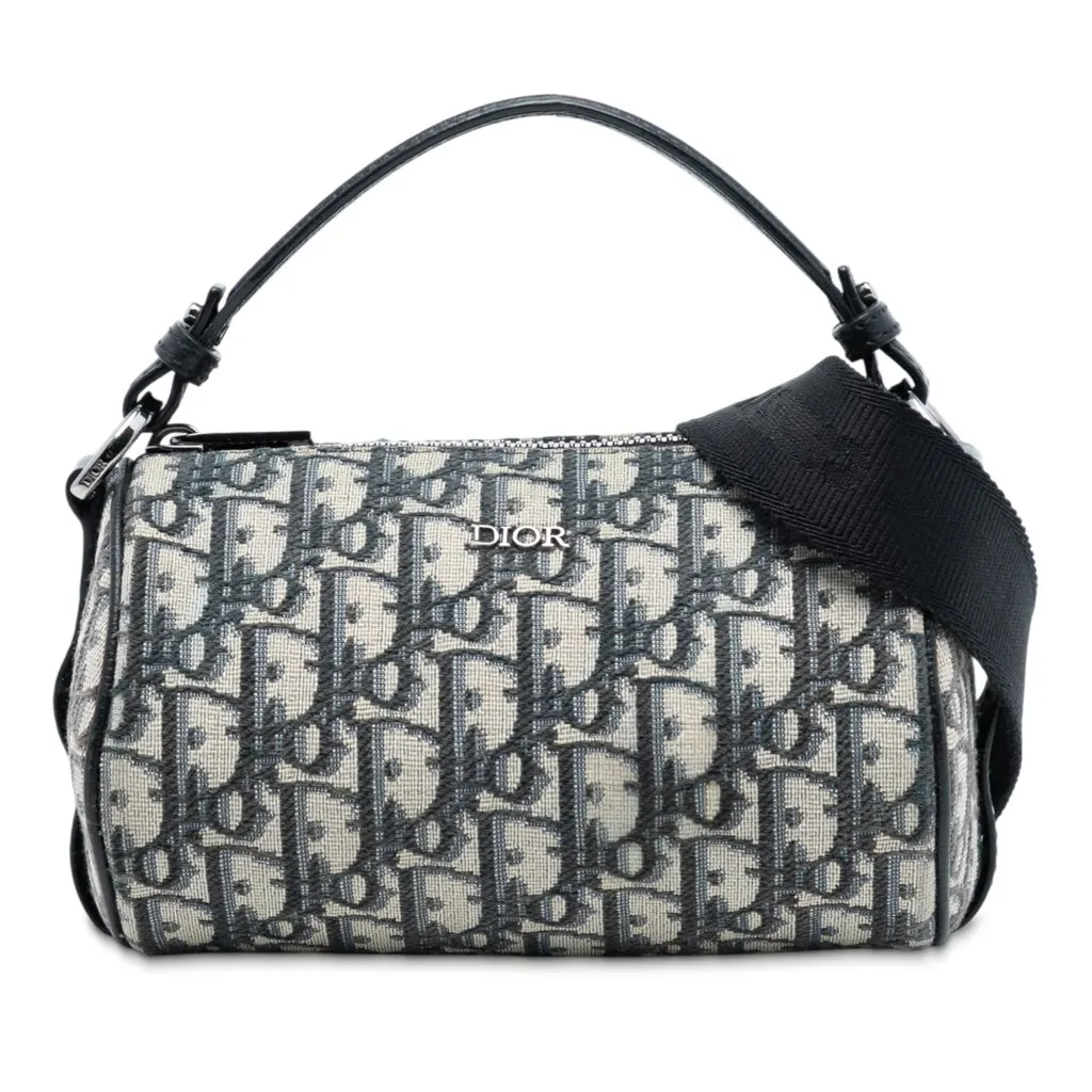 Dior Mini Oblique Canvas Roller Messenger Bag Blue Very good - Front View