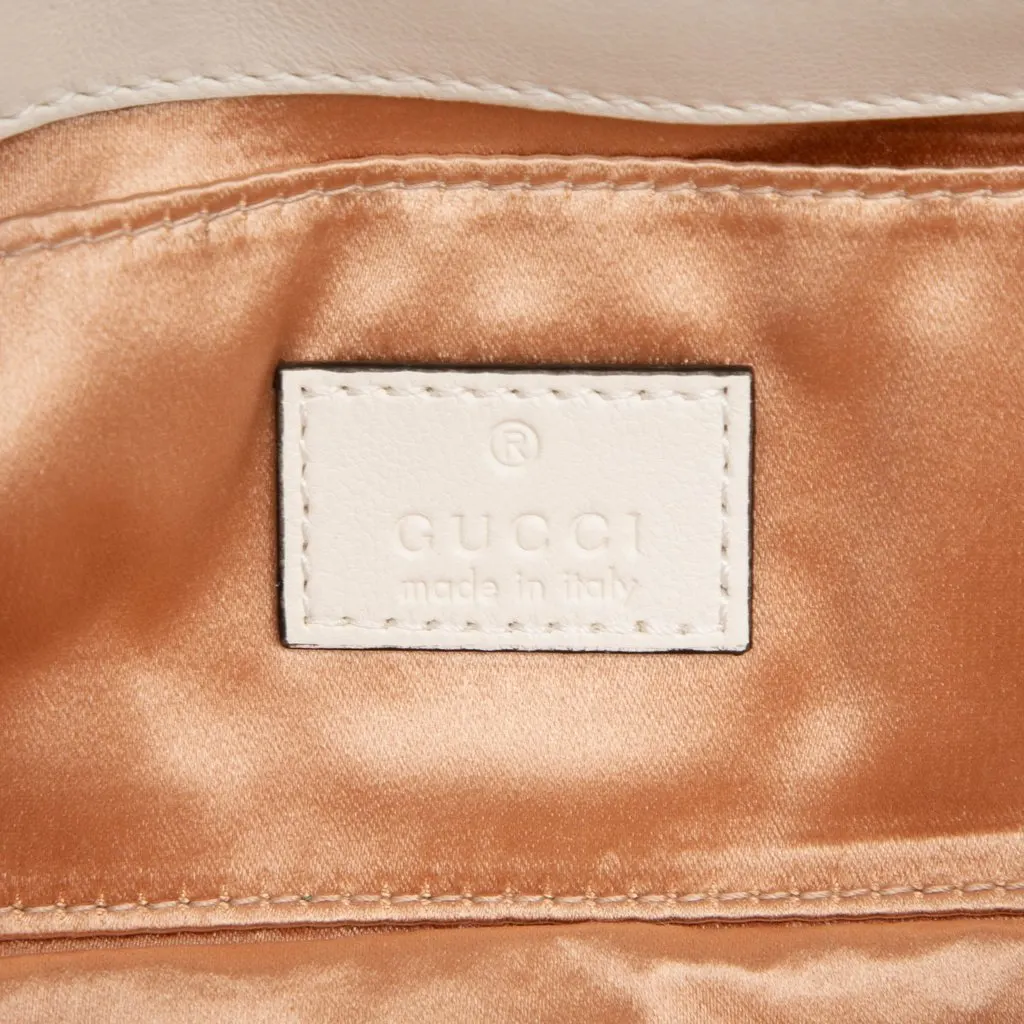 Gucci Small Quilted Calfskin Horsebit Chain Satchel White Leather Very good - Box View