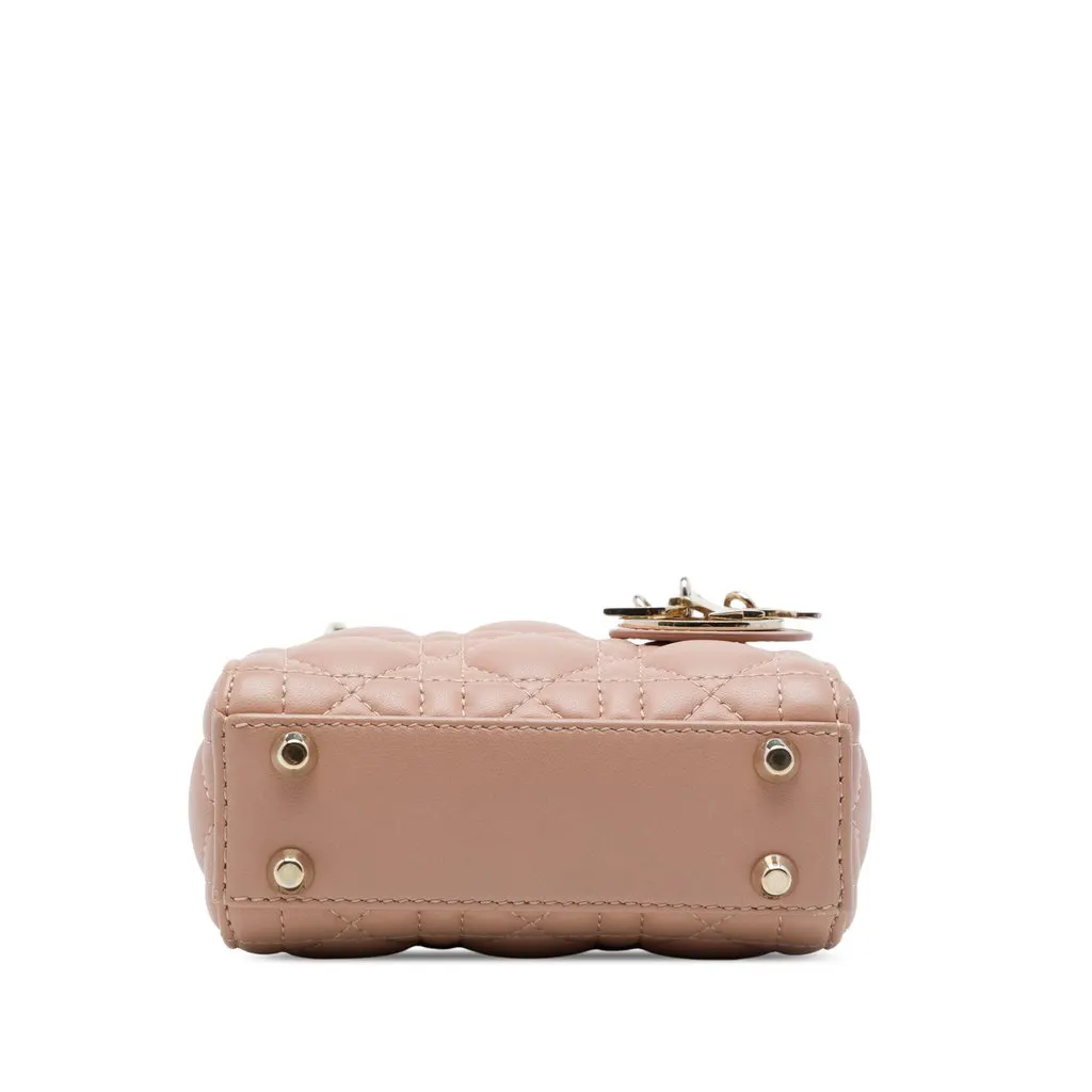 Dior Micro Lambskin Cannage Lady Dior Brown Leather Very good - Inside View