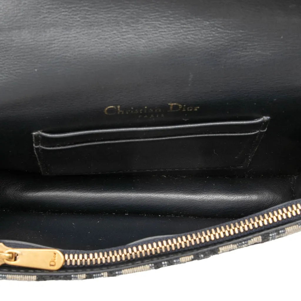 Dior Oblique Canvas Saddle Belt Bag Blue Canvas Very good - Model View