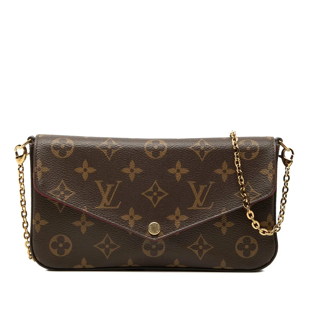 Louis Vuitton Monogram Pochette Felicie Brown Canvas Very good - Front View