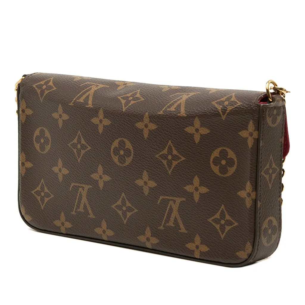 Louis Vuitton Monogram Pochette Felicie Brown Canvas Very good - Back View