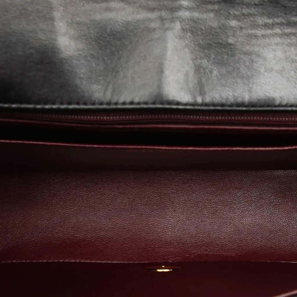 Chanel Small Quilted Lambskin Diana Single Flap Black Leather Good - Model View