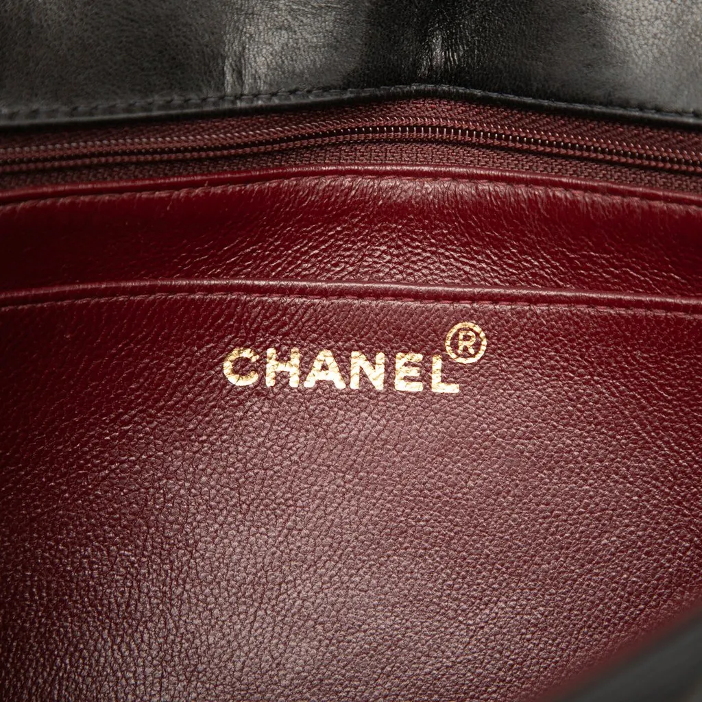 Chanel Small Quilted Lambskin Diana Single Flap Black Leather Good - Box View