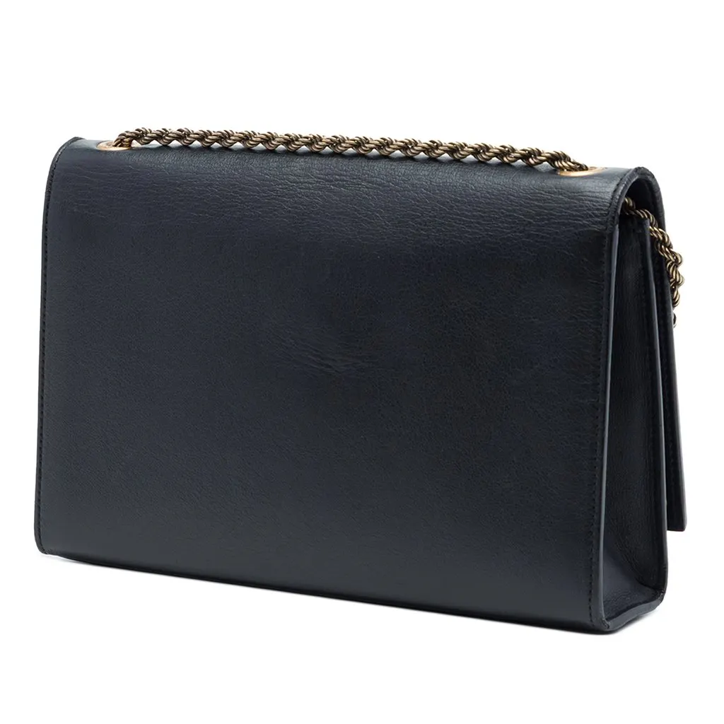 Saint Laurent Medium Smooth Calfskin Braided Monogram Kate Crossbody Black Leather Very good - Back View
