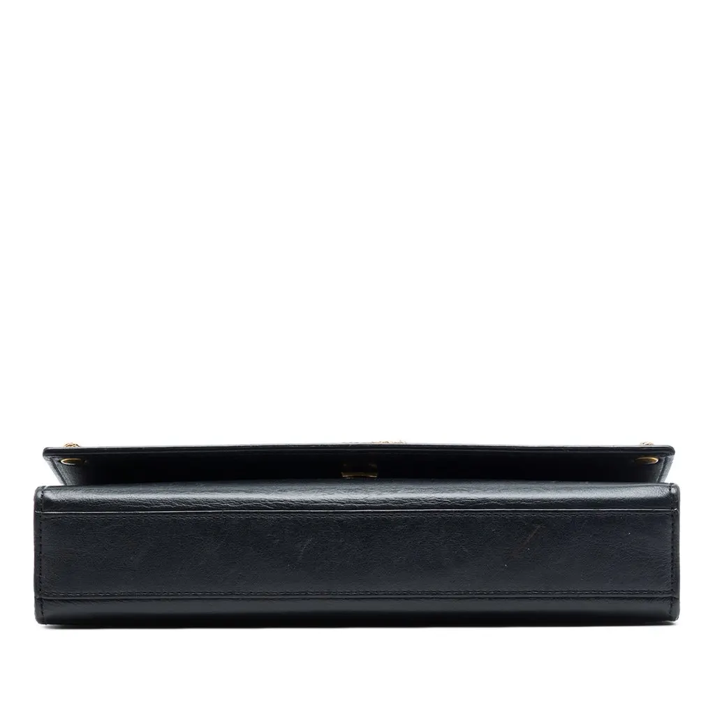 Saint Laurent Medium Smooth Calfskin Braided Monogram Kate Crossbody Black Leather Very good - Inside View