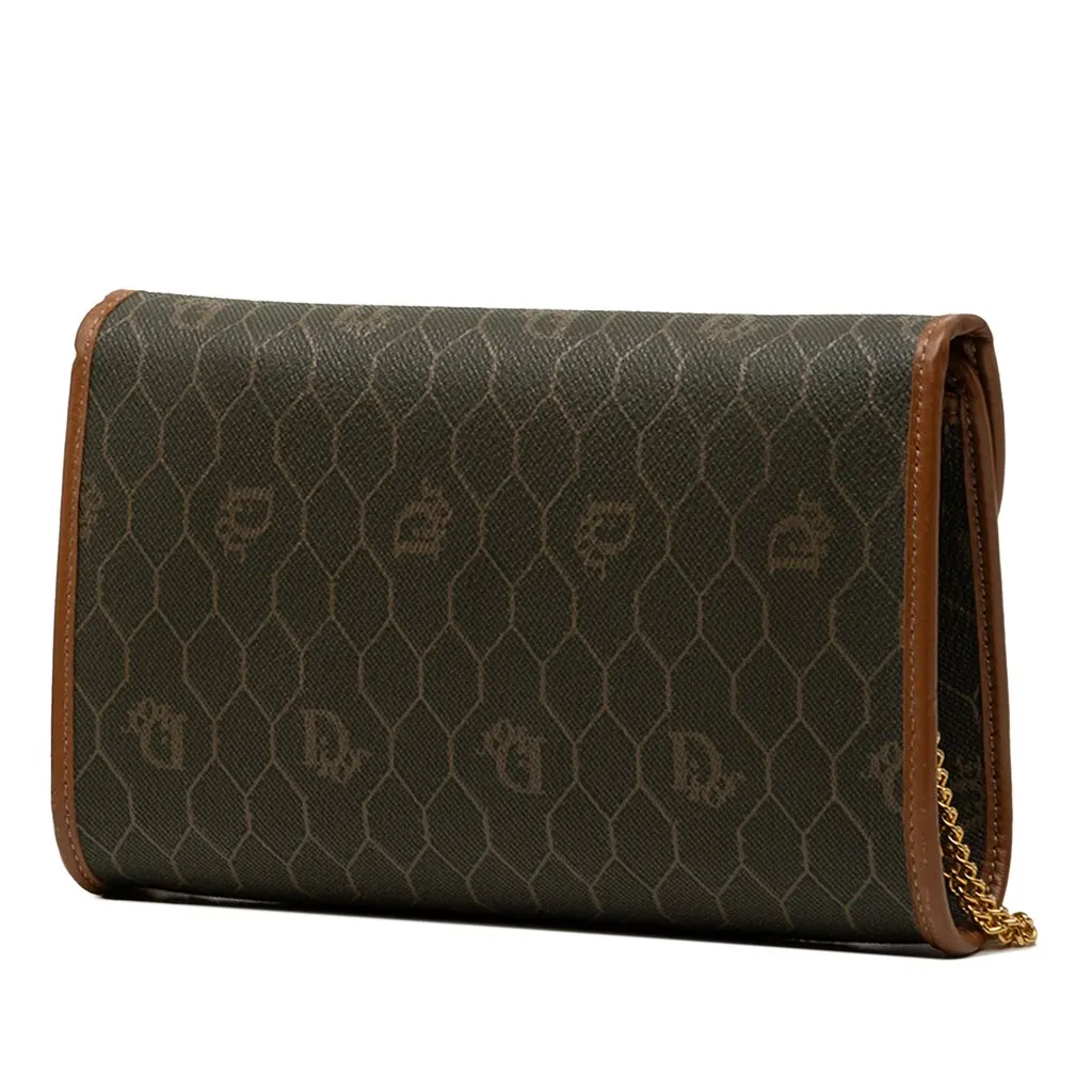 Dior Honeycomb Coated Canvas Chain Crossbody Black Very good - Back View