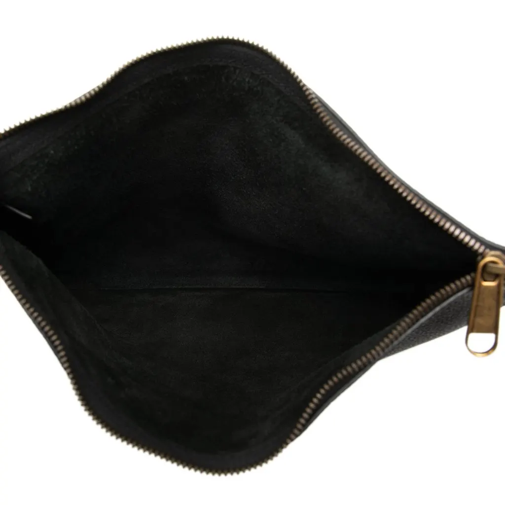 Gucci Medium Calfskin Logo Portfolio Clutch Black Leather Very good - Model View