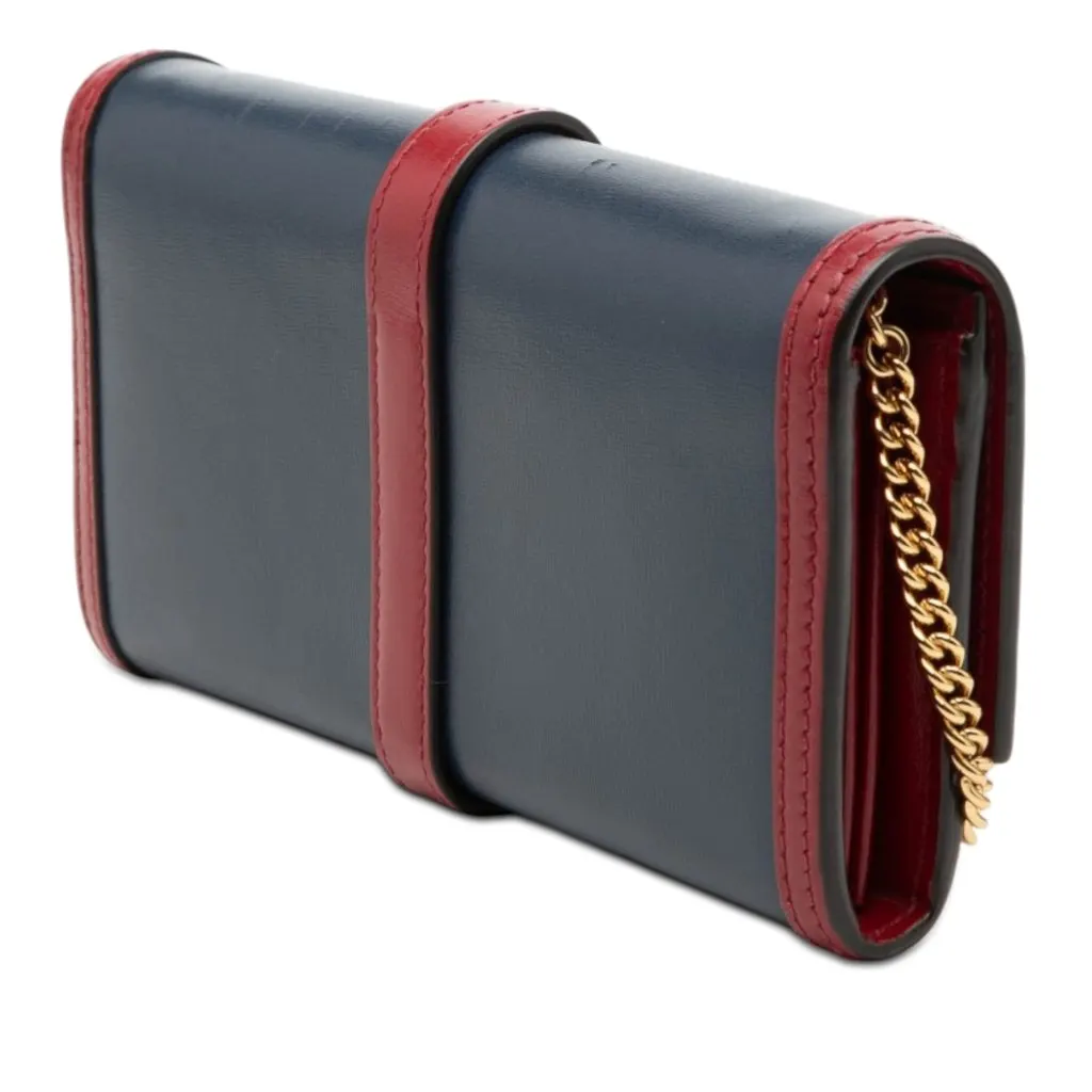 Gucci Bicolor Calfskin Jackie 1961 Wallet On Chain Blue Leather Very good - Back View