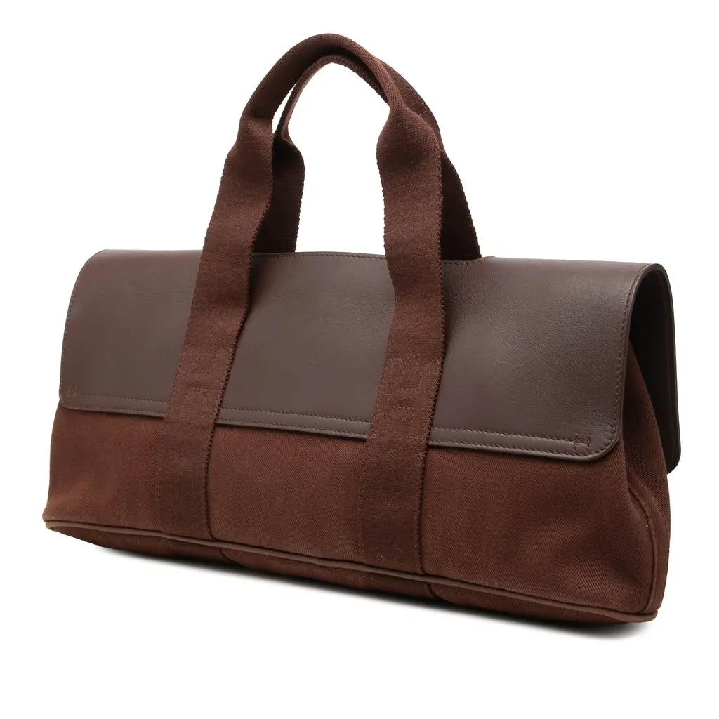 Hermès Toile and Swift Valparaiso Long MM Brown Very good - Back View
