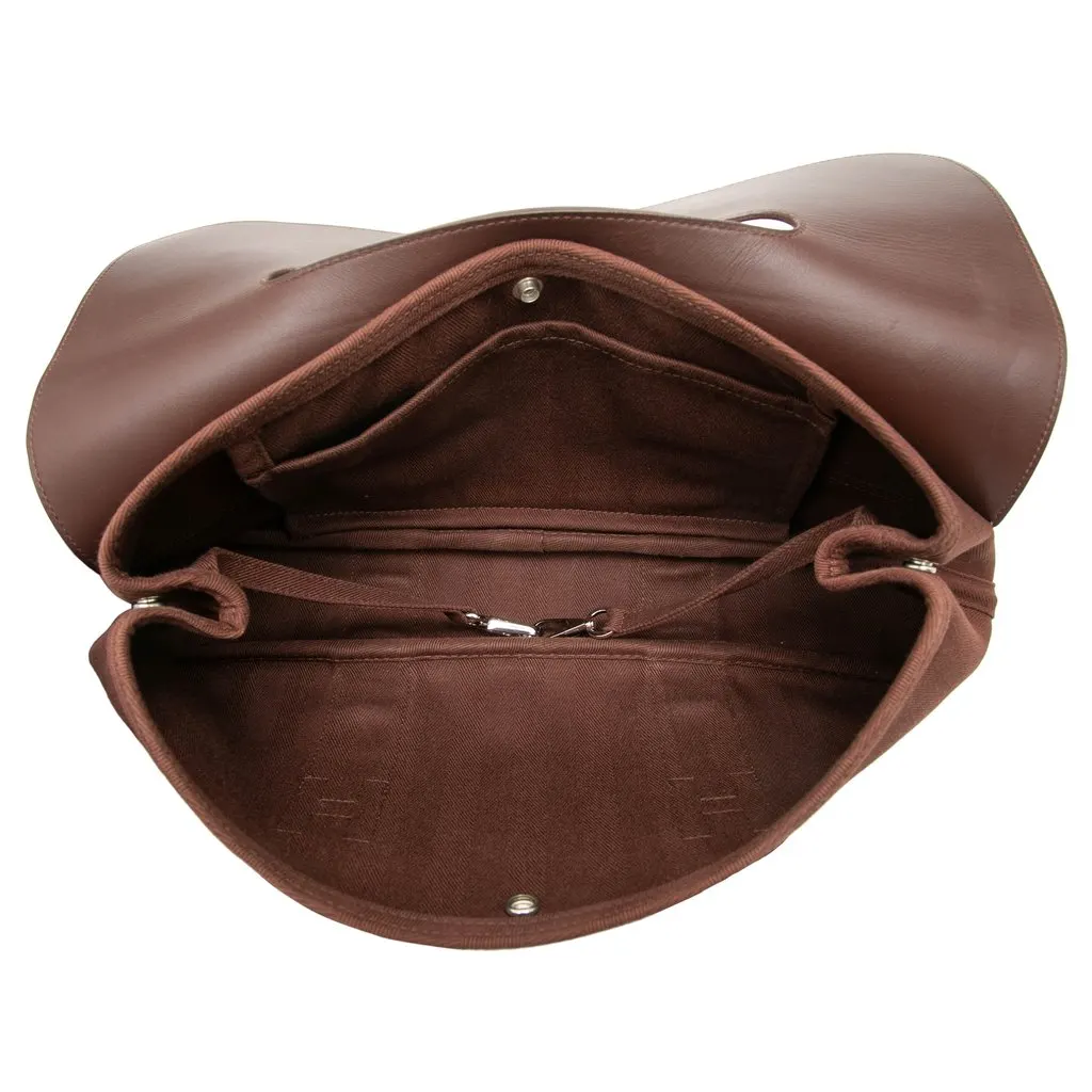 Hermès Toile and Swift Valparaiso Long MM Brown Very good - Model View