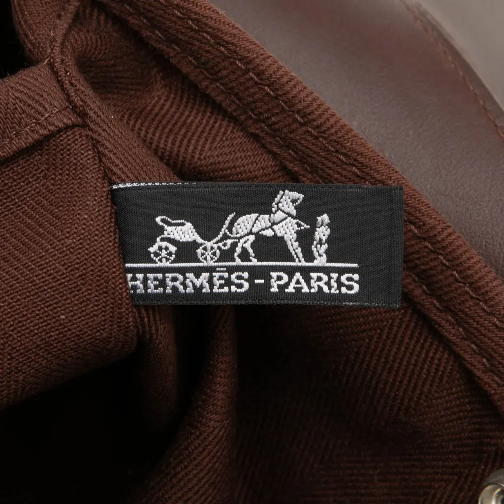 Hermès Toile and Swift Valparaiso Long MM Brown Very good - Box View