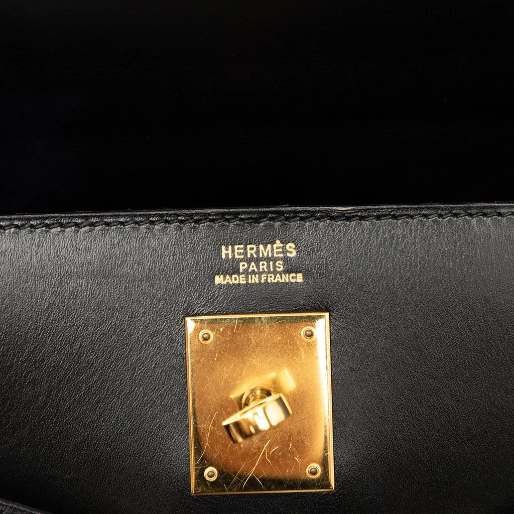 Hermès Box Calf Kelly Sellier 32 Black Leather Very good - Box View