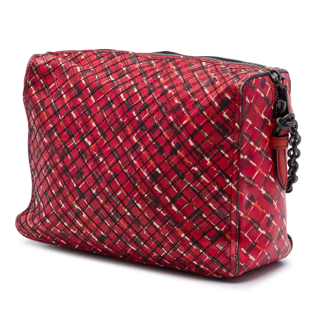 Bottega Veneta Printed Leather Camera Bag Red Leather Very good - Back View