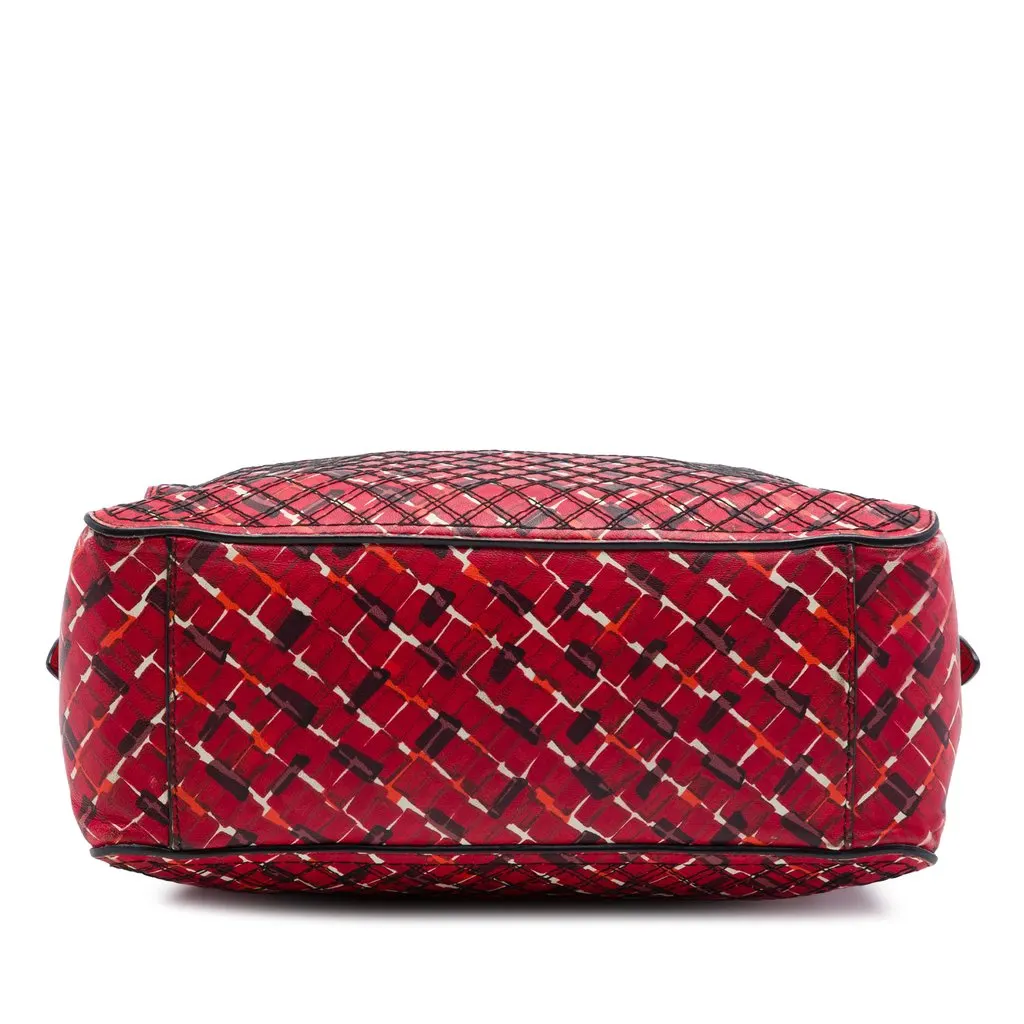 Bottega Veneta Printed Leather Camera Bag Red Leather Very good - Inside View