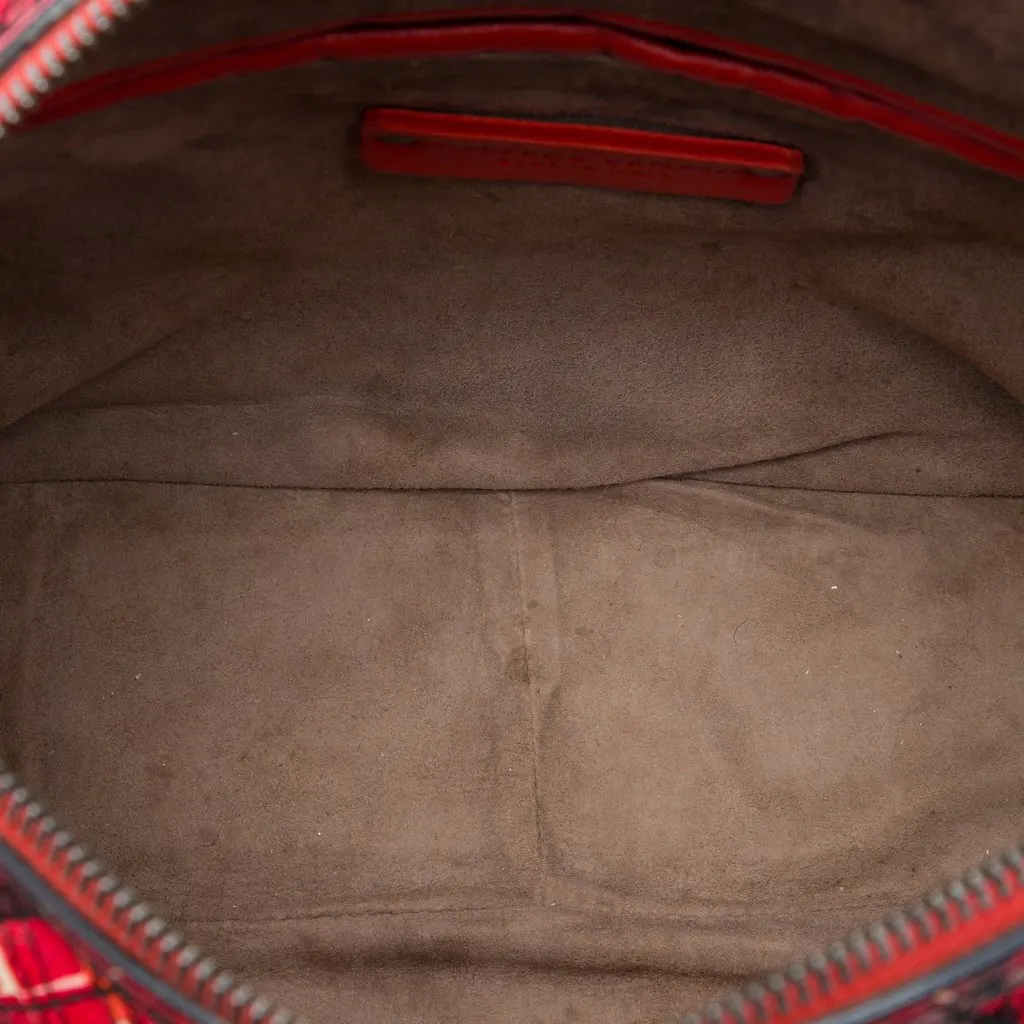 Bottega Veneta Printed Leather Camera Bag Red Leather Very good - Model View